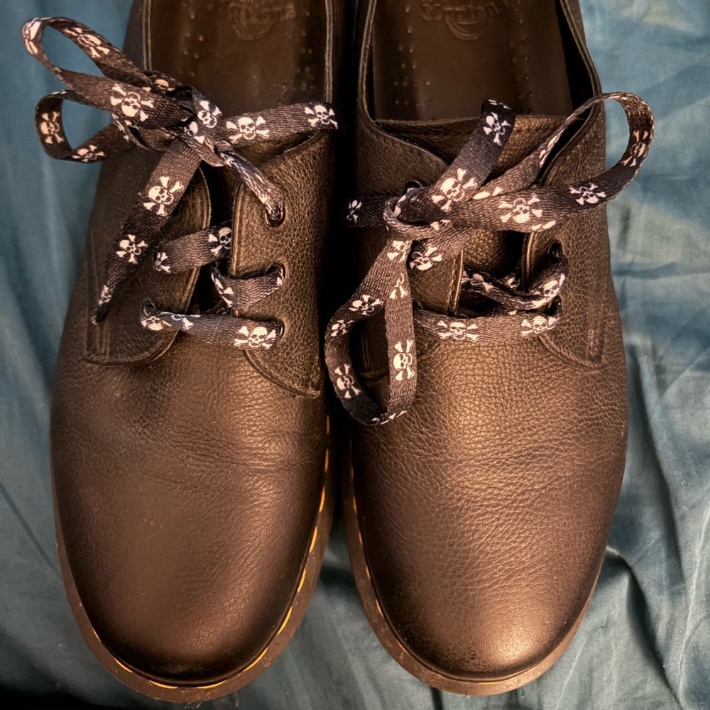 Black Leather Dr Martens Shoes